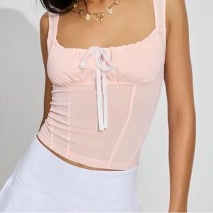 Garage Light Pink Tank Top with Bow